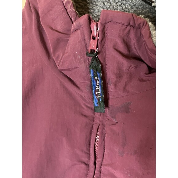 Vintage L.L. Bean Mens Medium Maroon Full Zip Up Jacket 100% Nylon Used - Picture 4 of 8
